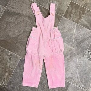 3-6m Vintage corduroy baby girl overalls pink